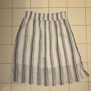 Striped White and Gray Women's Skirt
